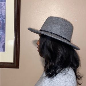 100% Wool Gray Fedora hat